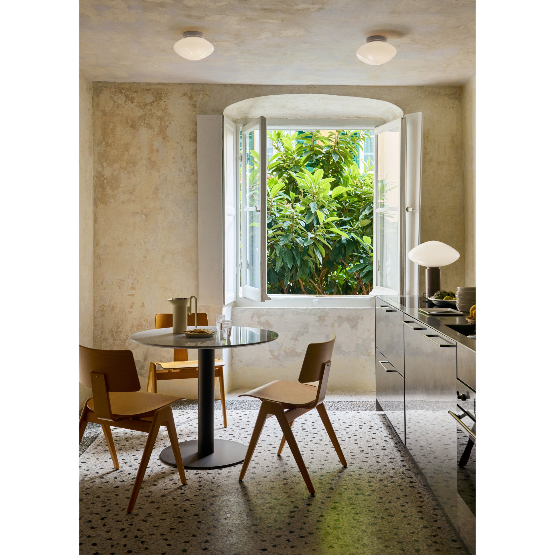 Mist AP22 Ø25 hvid base væg/loftlampe