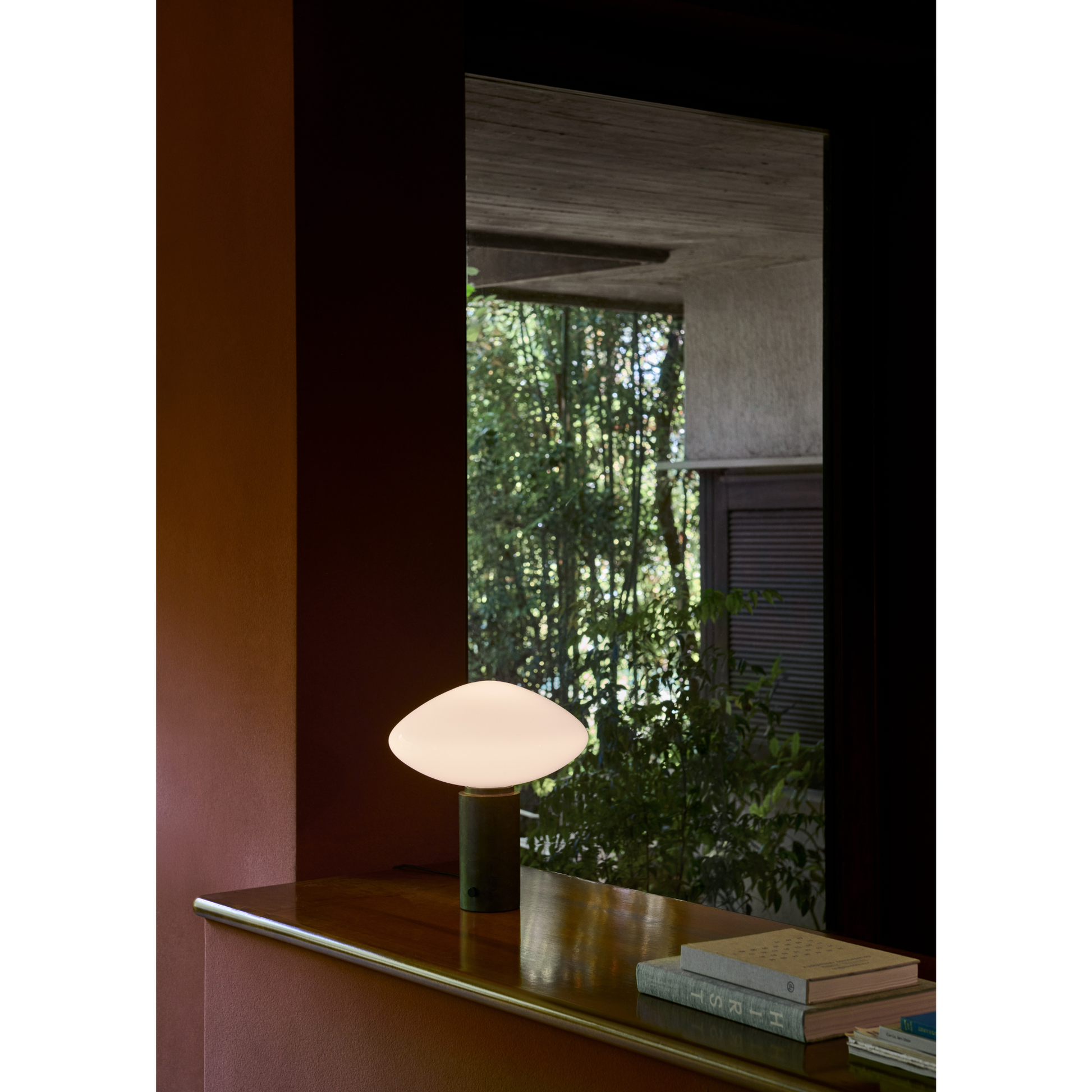 Mist AP17 glas grigio varm gråbrun bordlampe
