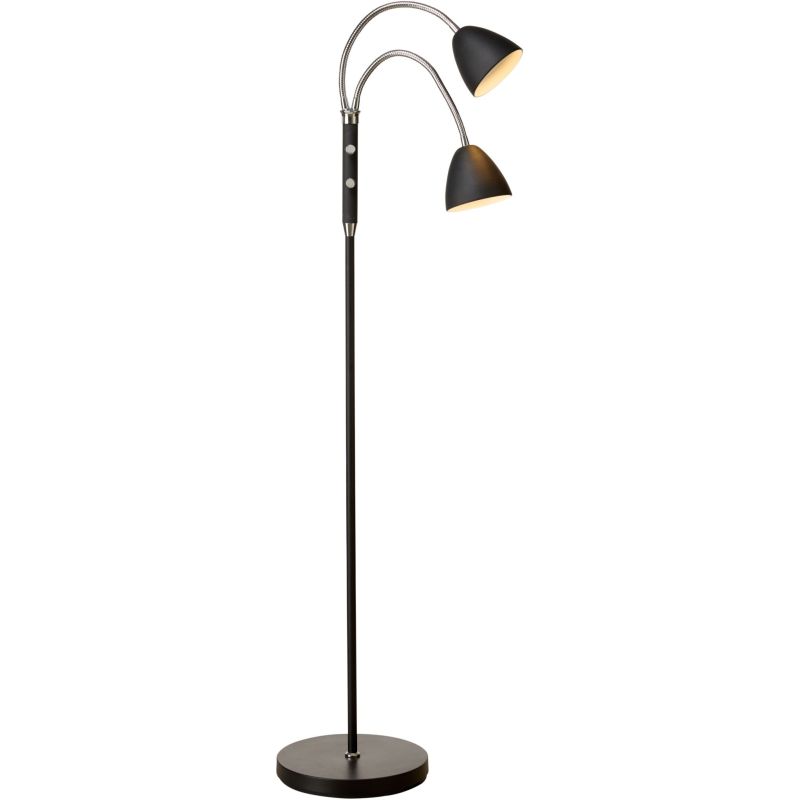 Room 2 arm sort krom gulvlampe