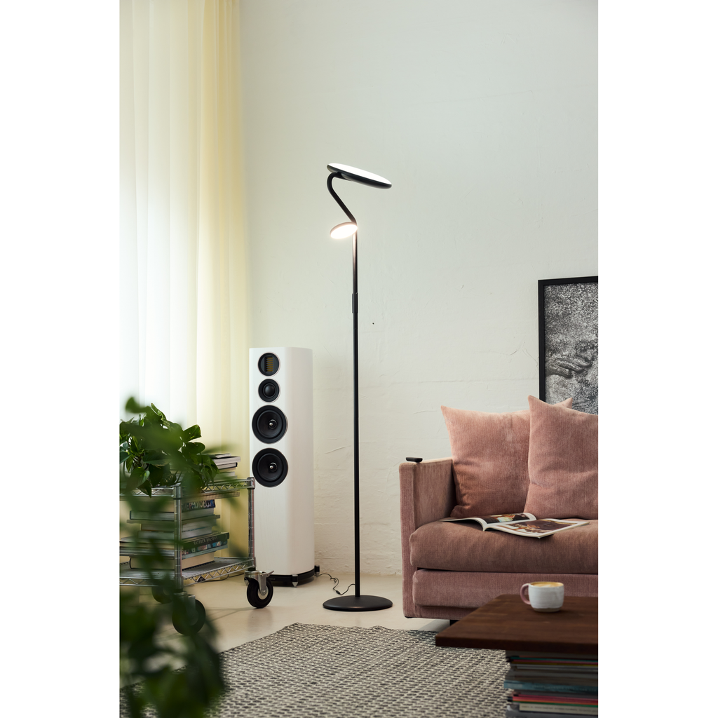 Slim uplight led sort gulvlampe