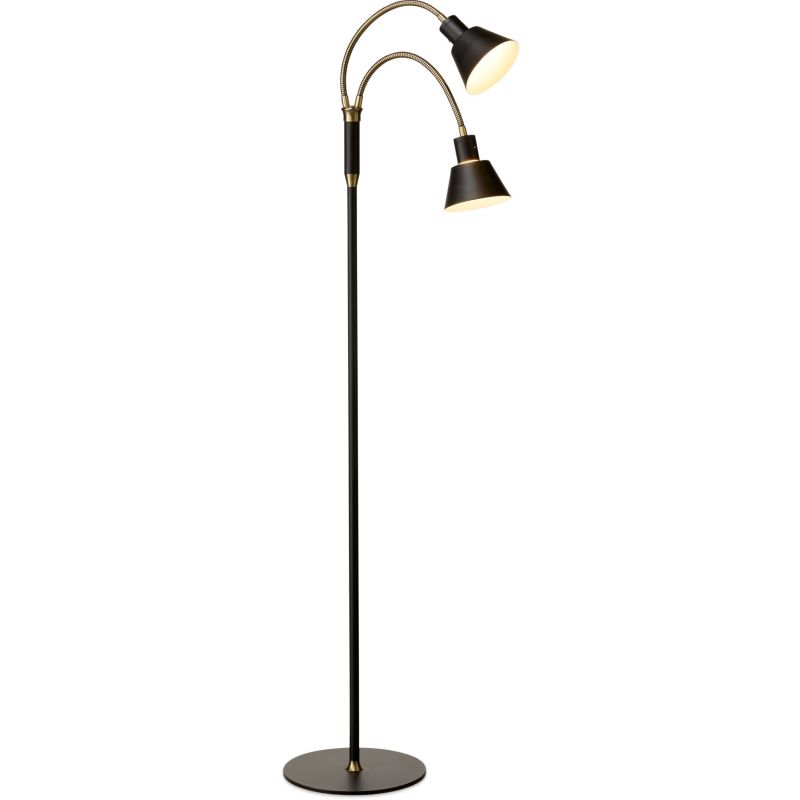 Space led 2 arm sort/antik gulvlampe
