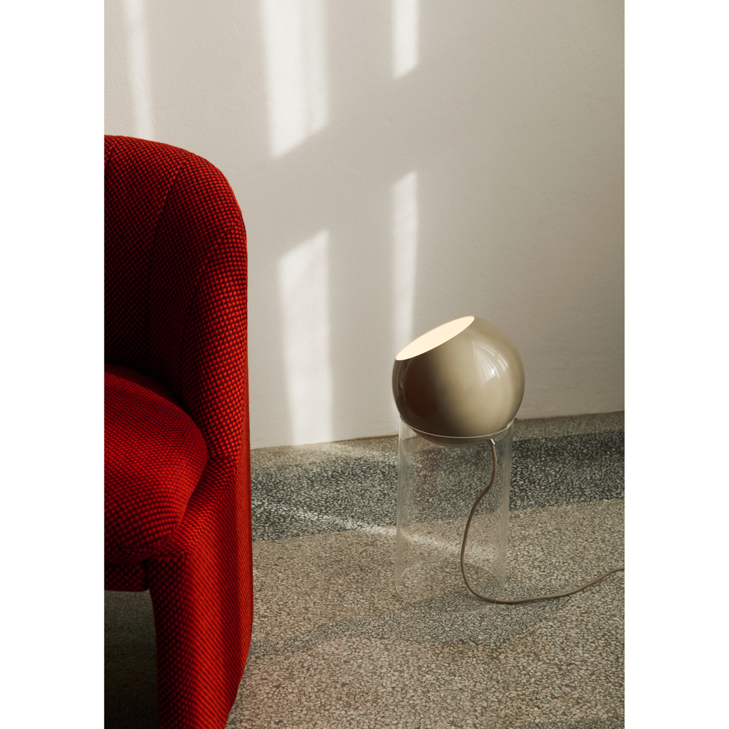 Topan VP14 base grå beige akryl guldlampe